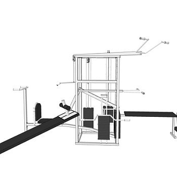 现代健身器材su模型