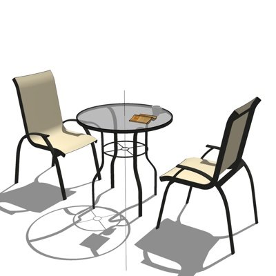 现代玻璃休闲桌椅su模型