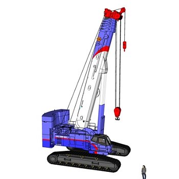 现代塔吊式起重机su模型