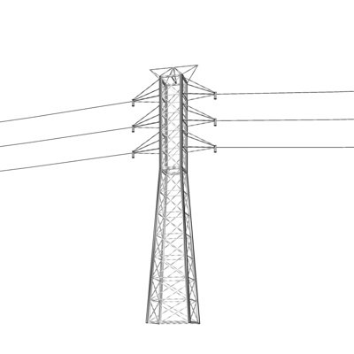 工业风高压电塔su模型