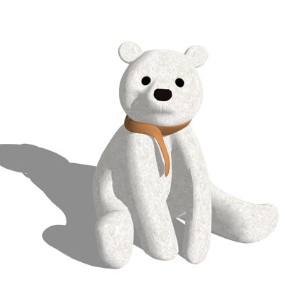现代小熊玩具su模型