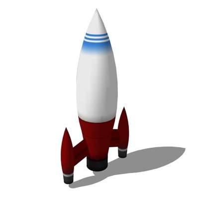 现代儿童火箭玩具su模型