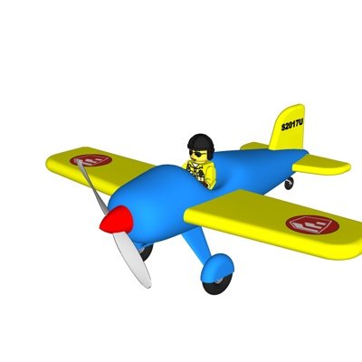 现代玩具飞机su模型