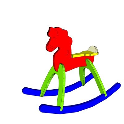 现代儿童木马椅su模型