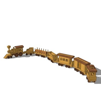 现代儿童火车玩具su模型