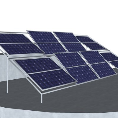 现代太阳能板su模型