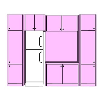 现代橱柜su模型