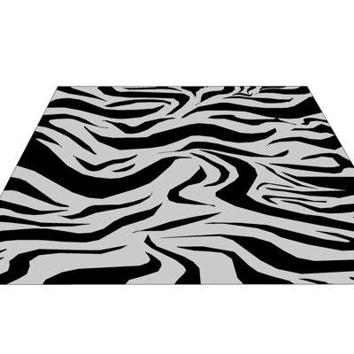 现代布艺黑白地毯su模型