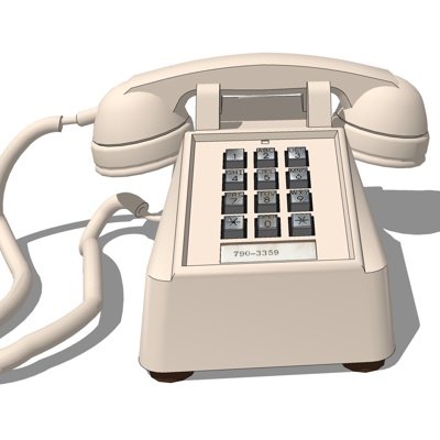 欧式复古电话机su模型