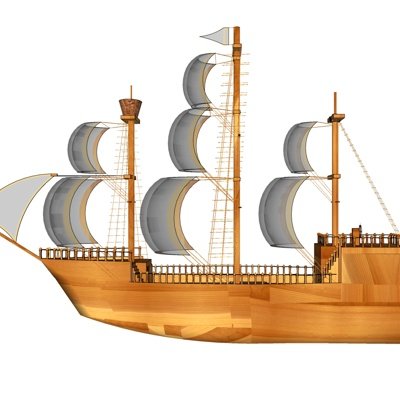 北欧船只装饰品su模型