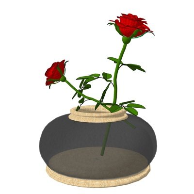 现代玫瑰插花花瓶su模型