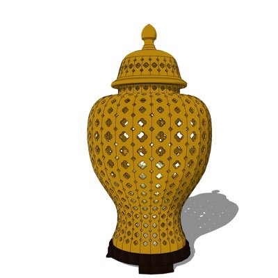 中式竹艺器皿su模型