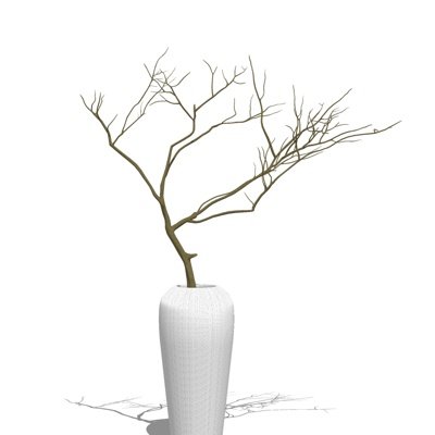 现代陶瓷花瓶插花su模型