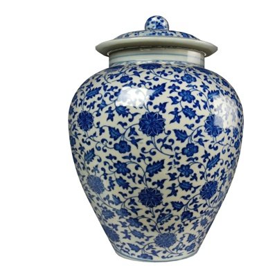 中式青花陶瓷罐su模型