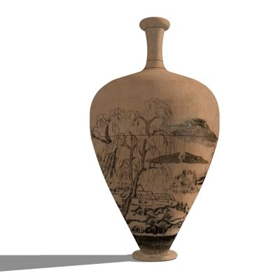 中式陶瓷瓷罐su模型
