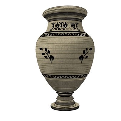 现代印花陶瓷花瓶su模型
