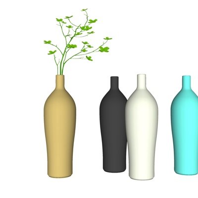 现代花瓶组合su模型