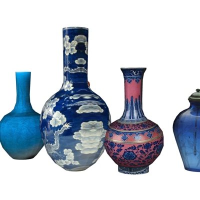中式陶瓷器皿组合su模型