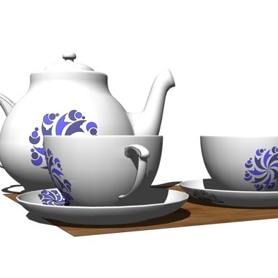 欧式茶具su模型