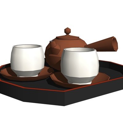 中式茶具su模型