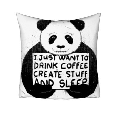现代布艺熊猫抱枕su模型