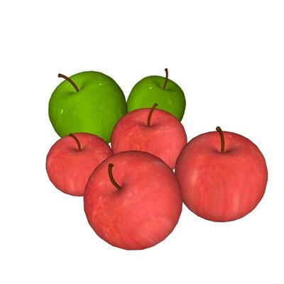 现代青苹果红苹果su模型