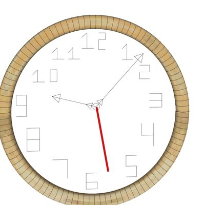 现代实木钟表su模型