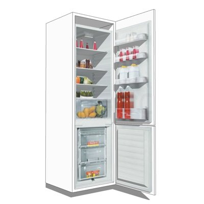 现代单门冰箱su模型