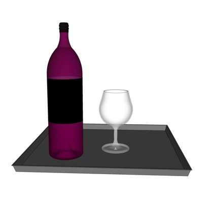 现代红酒红酒杯su模型