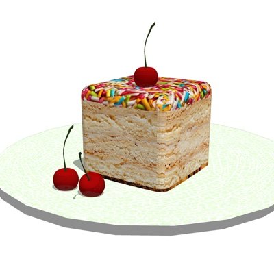 现代蛋糕su模型