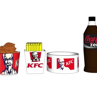 现代KFC薯条可乐鸡块su模型