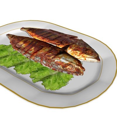 现代生菜鱼食物su模型