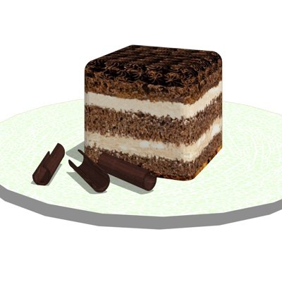 现代巧克力蛋糕组合su模型