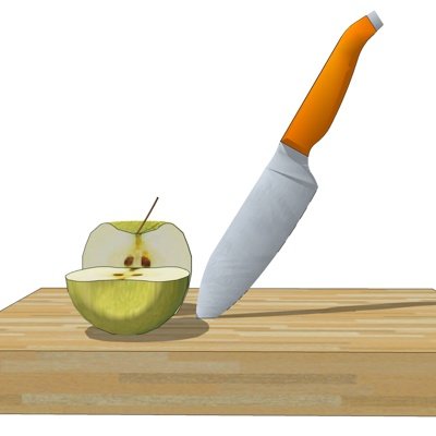 现代苹果水果刀su模型
