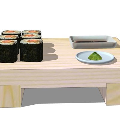 现代寿司su模型
