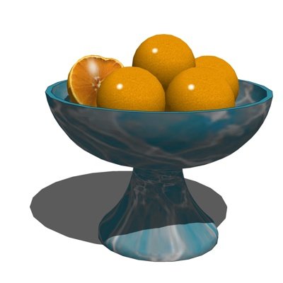 现代橙子水果盘su模型