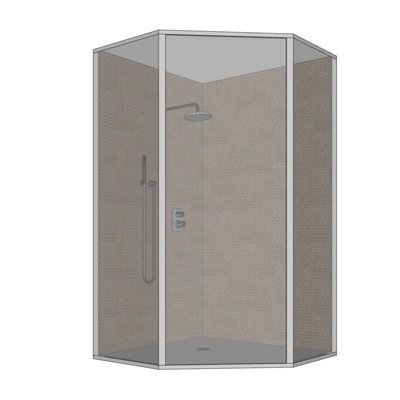 现代玻璃淋浴房su模型