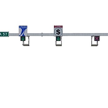 现代交通指示牌su模型