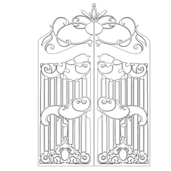 欧式铁艺庭院大门su模型