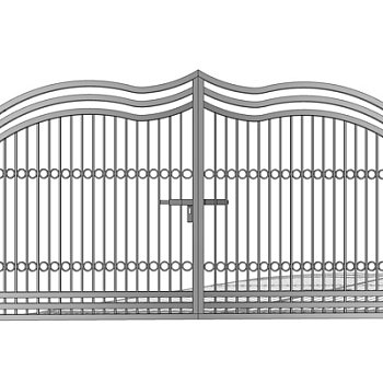 欧式铁艺庭院大门su模型