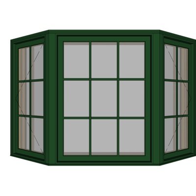 现代玻璃飘窗su模型