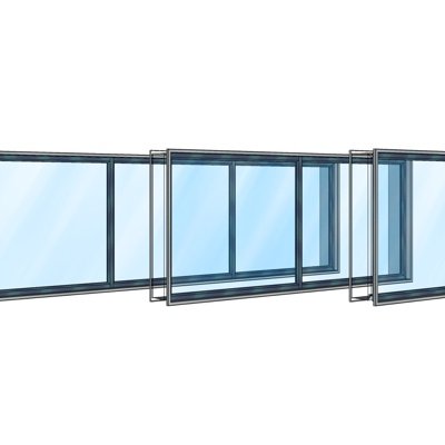 现代玻璃窗户组合su模型