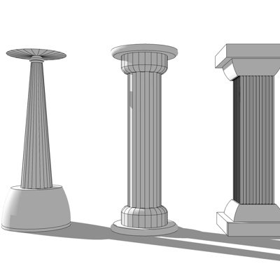 欧式罗马柱su模型