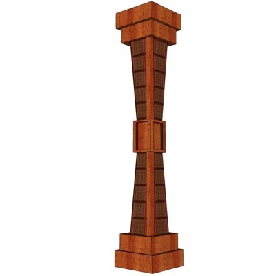 中式实木柱子su模型