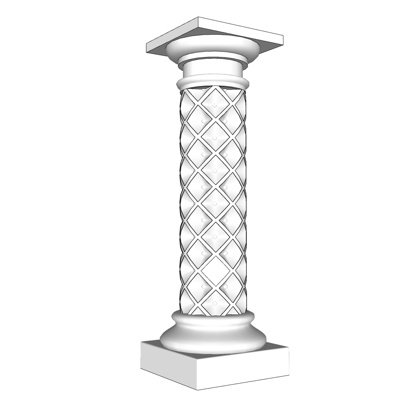 现代石膏柱子su模型