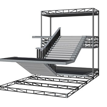 现代楼梯su模型