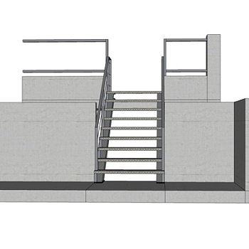 现代楼梯su模型