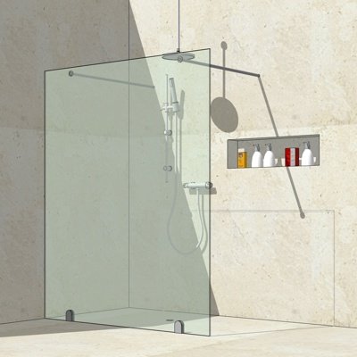现代玻璃淋浴房su模型