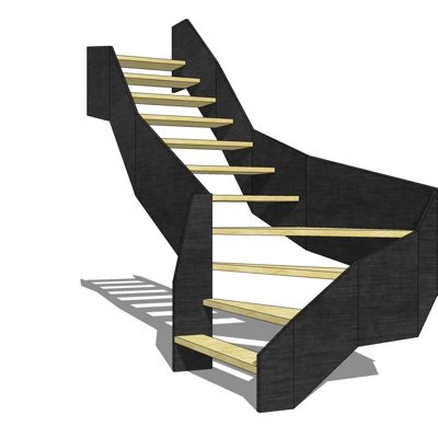 现代楼梯护栏su模型