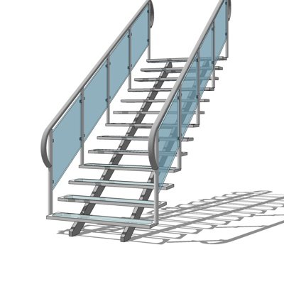 现代楼梯护栏su模型